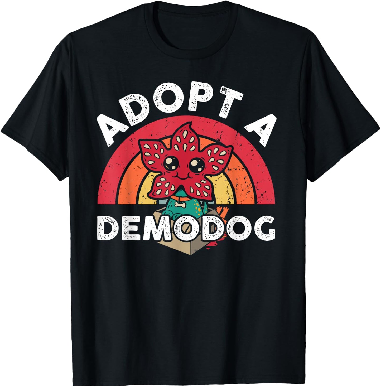 Adopt A Demodog Shirt Kids Women Men Cute Funny Dogs Lovers T-Shirt - T-Shirt | Black