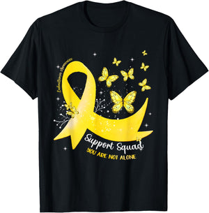 Support Squad Yellow Ribbon Endometriosis Awareness T-Shirt - T-Shirt | Black