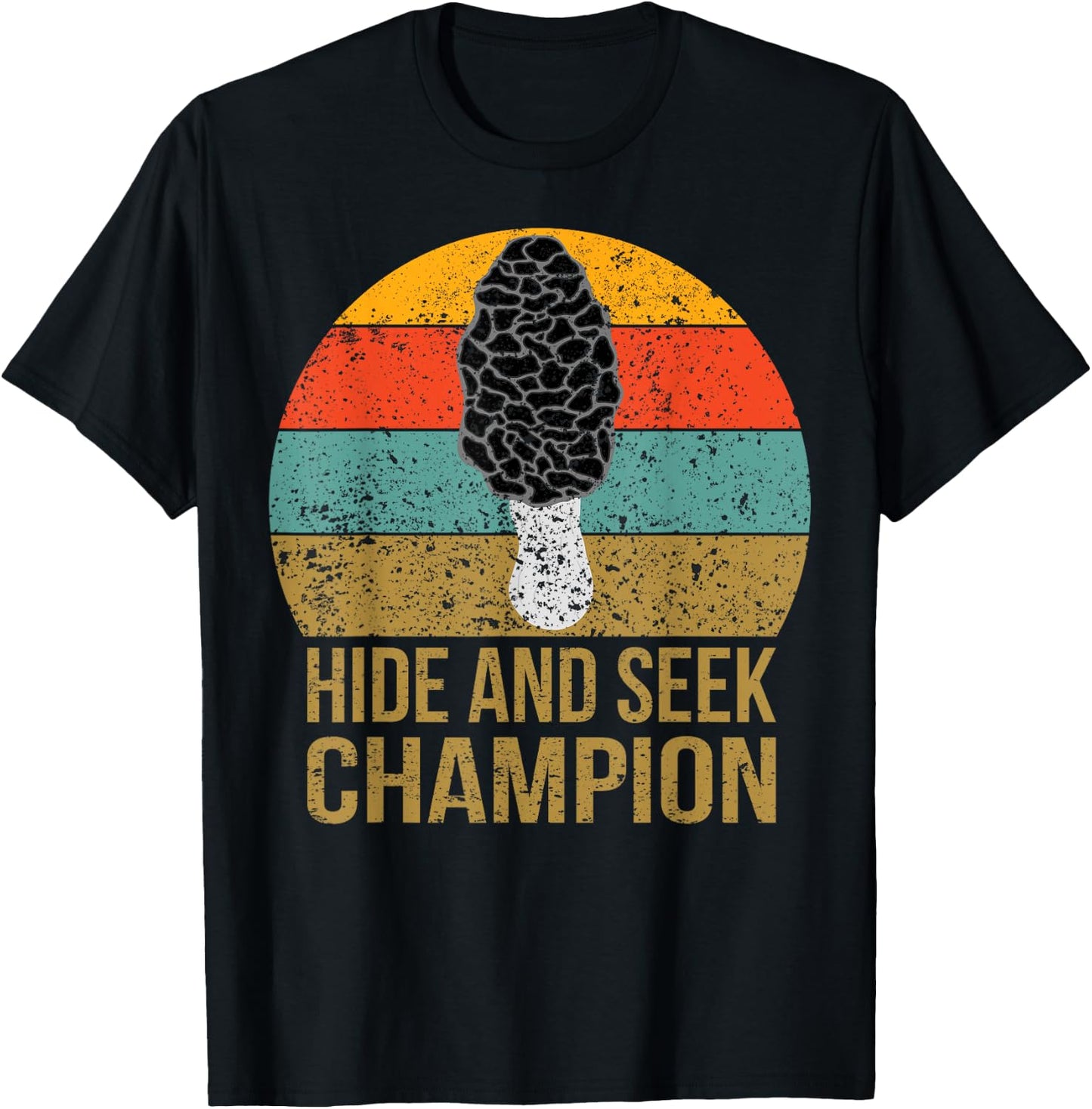 Vintage Morel Hunting Mushroom Hunter Mesh Foraging Fungi T-Shirt - T-Shirt | Black