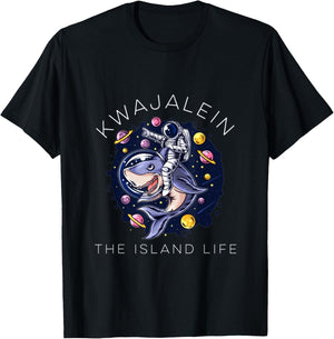 Kwajalein Marshall Islands Kwaj Shark Ocean Diving Moon T-Shirt - T-Shirt | Black