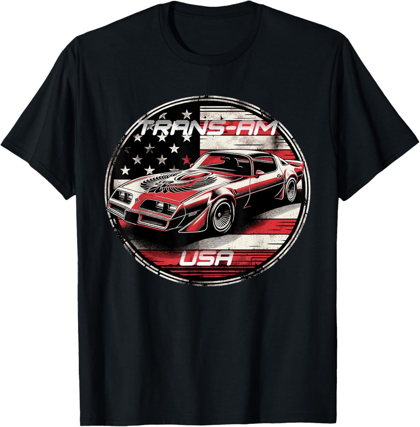 Trans Am Muscle Car American Muscle Trans Am Nation USA Flag T-Shirt - T-Shirt | Black