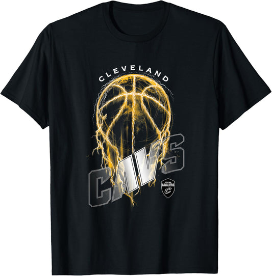 NBA Cleveland Cavaliers Lightning Bolt Basketball Logo T-Shirt - T-Shirt | Black