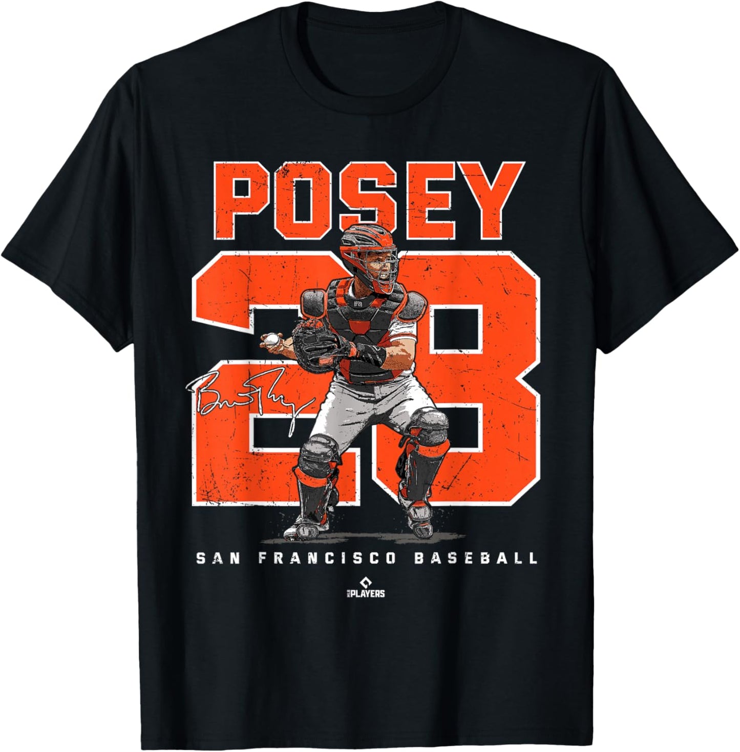 Number and Portrait Buster Posey San Francisco MLBPA T-Shirt - T-Shirt | Black