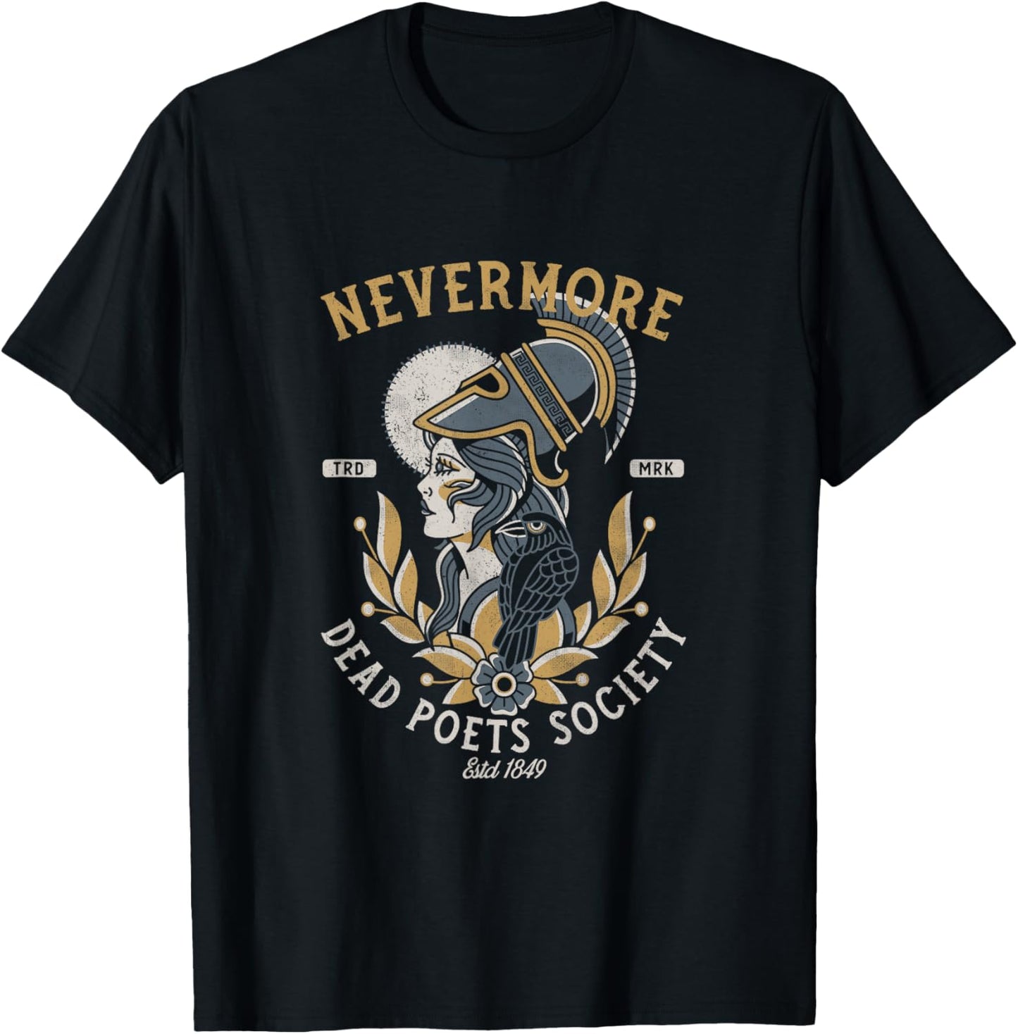 Nevermore Dead Poets Society - Vintage Literature T-Shirt - T-Shirt | Black