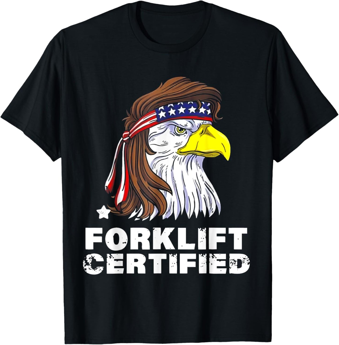 Forklift Certified Eagle America T-Shirt - T-Shirt | Black