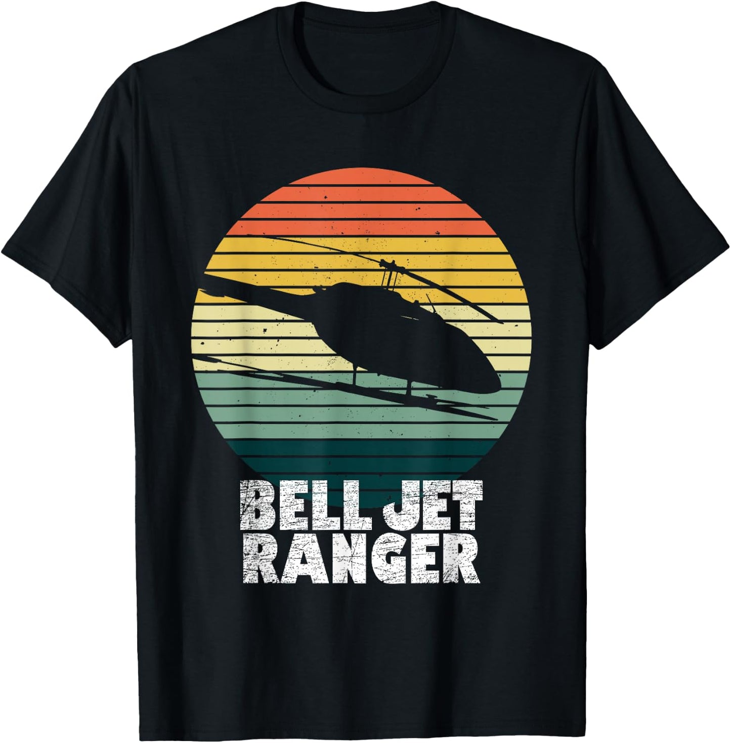 Helicopter Avitation Pilot Military Heli Bell Jet Ranger T-Shirt - T-Shirt | Black