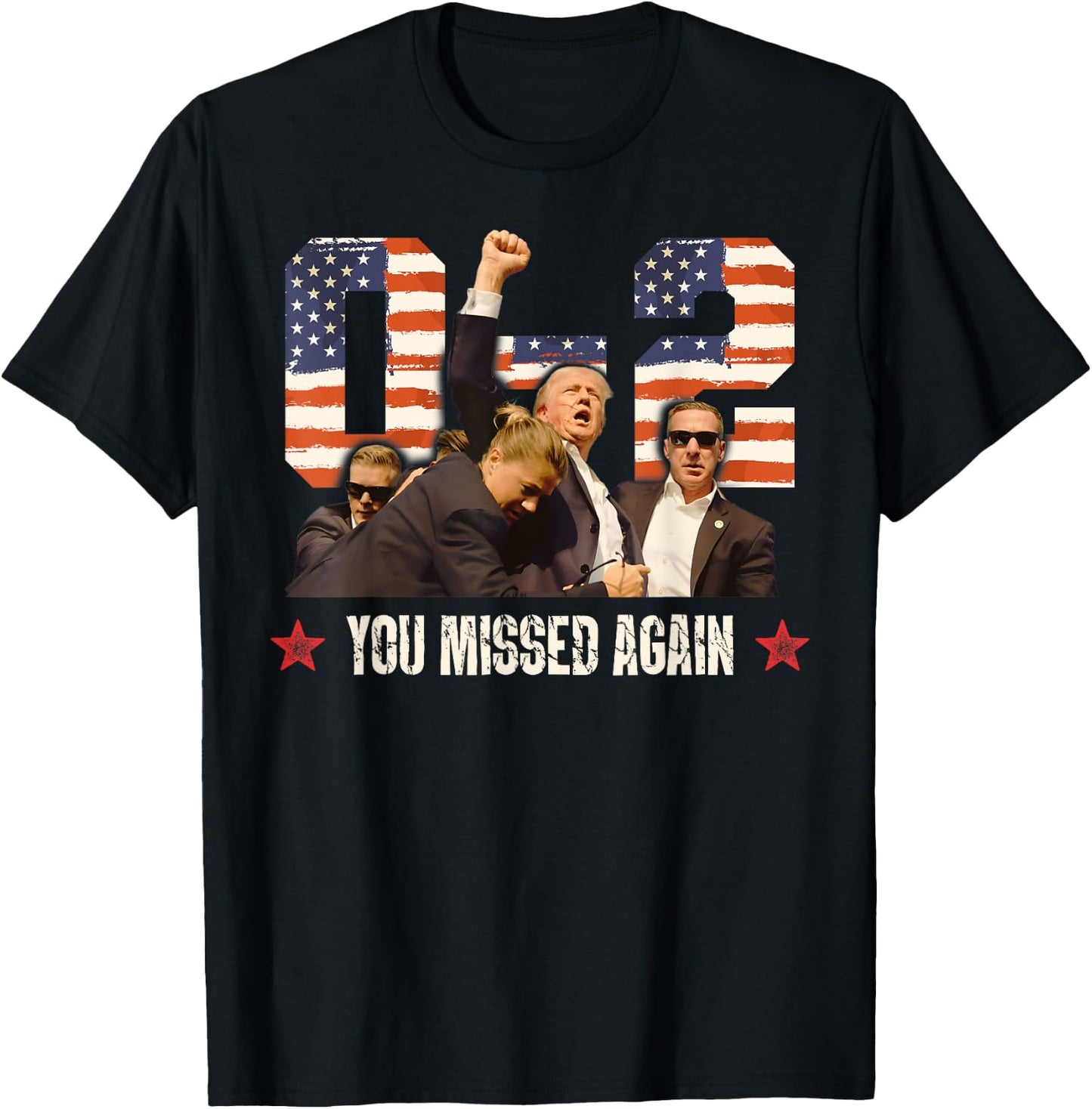 Trump 2024 You Missed Again 2 - 0 2nd Assassination Attempt T-Shirt - T-Shirt | Black