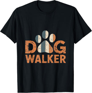 Vintage Dog Walker T-Shirt - T-Shirt | Black