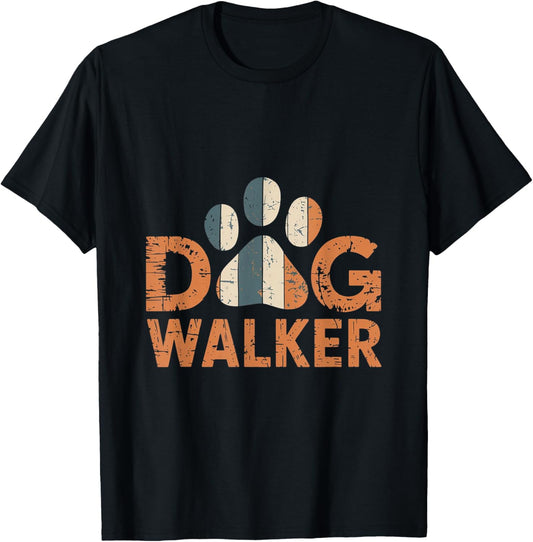 Vintage Dog Walker T-Shirt - T-Shirt | Black