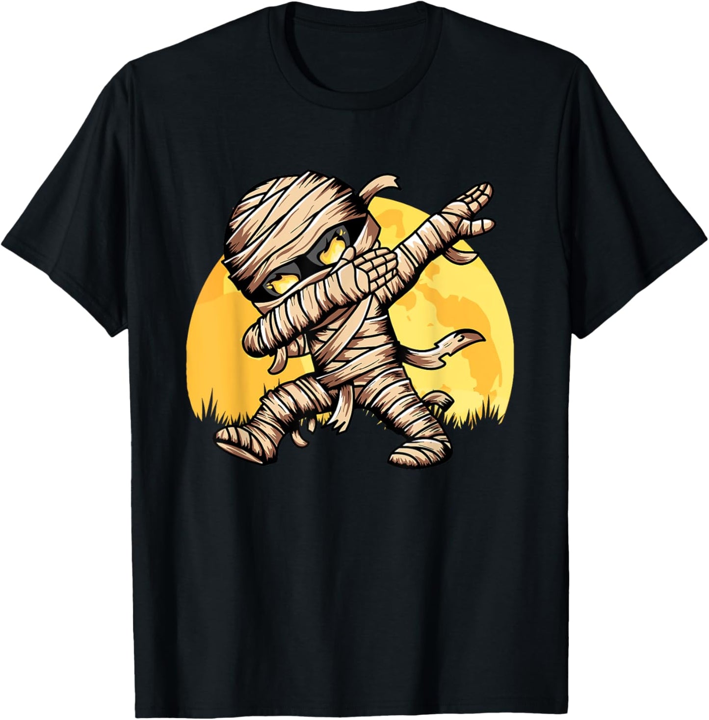 Dabbing Mummy Costume Dab Dancing Men Kids Boys Halloween T-Shirt - T-Shirt | Black