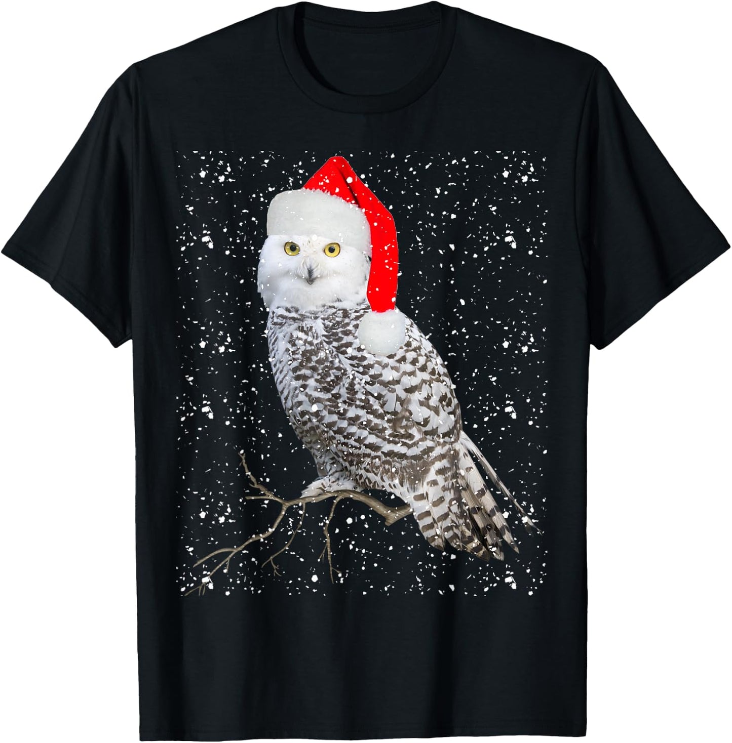 Christmas Snow Owl T-Shirt - T-Shirt | Black