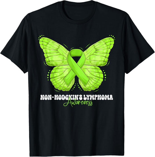 Non-Hodgkin's Lymphoma Awareness Month Lime Green Ribbon T-Shirt - T-Shirt | Black