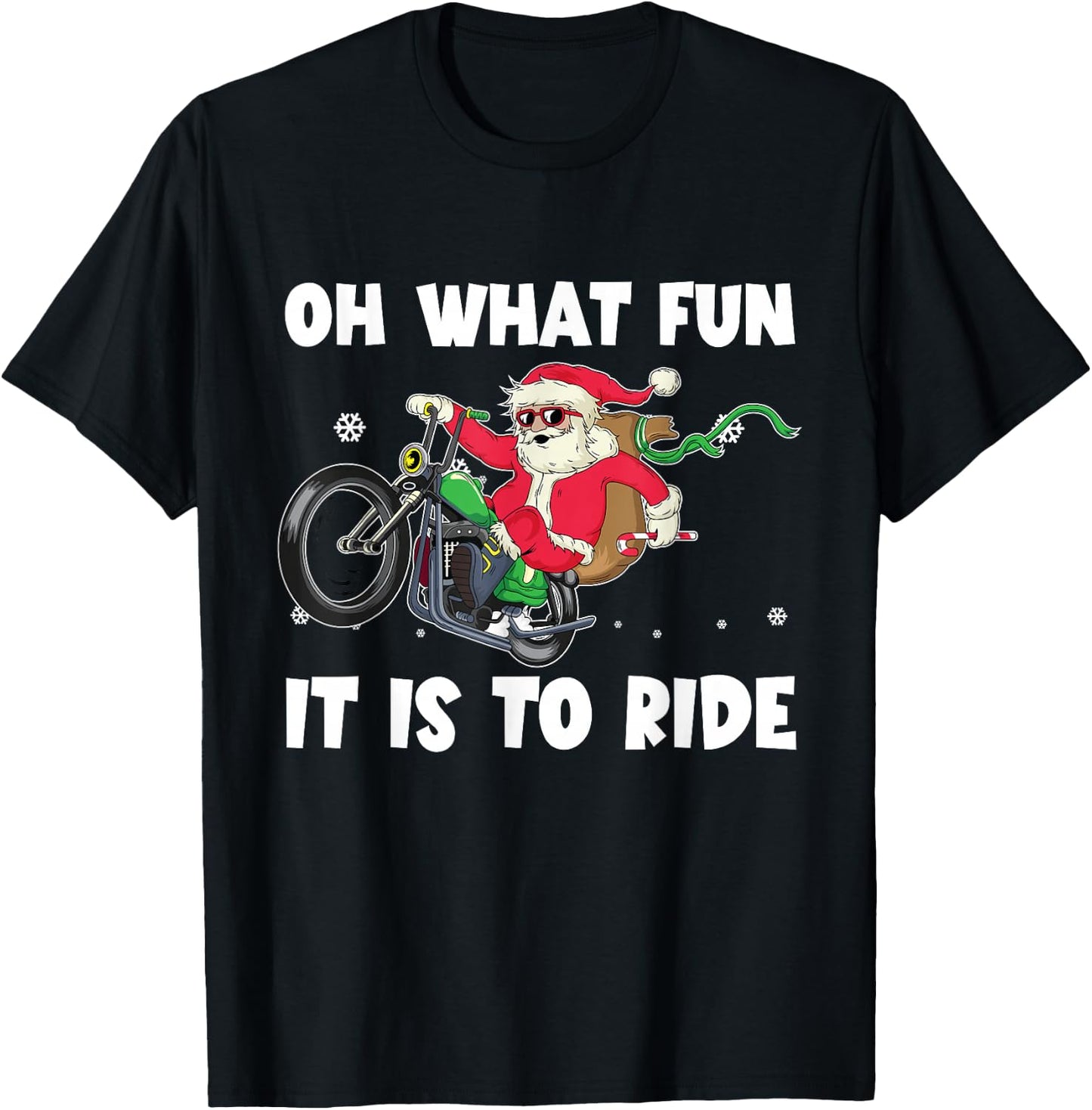 Christmas Biker Santa Motorcycle Christmas is coming T-Shirt - T-Shirt | Black