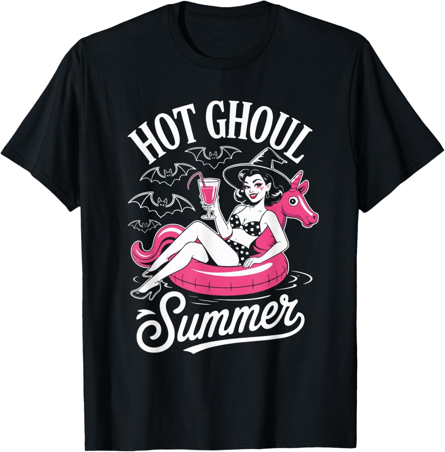 Hot Ghoul Summer Summerween Halloween Fun T-Shirt - T-Shirt | Black