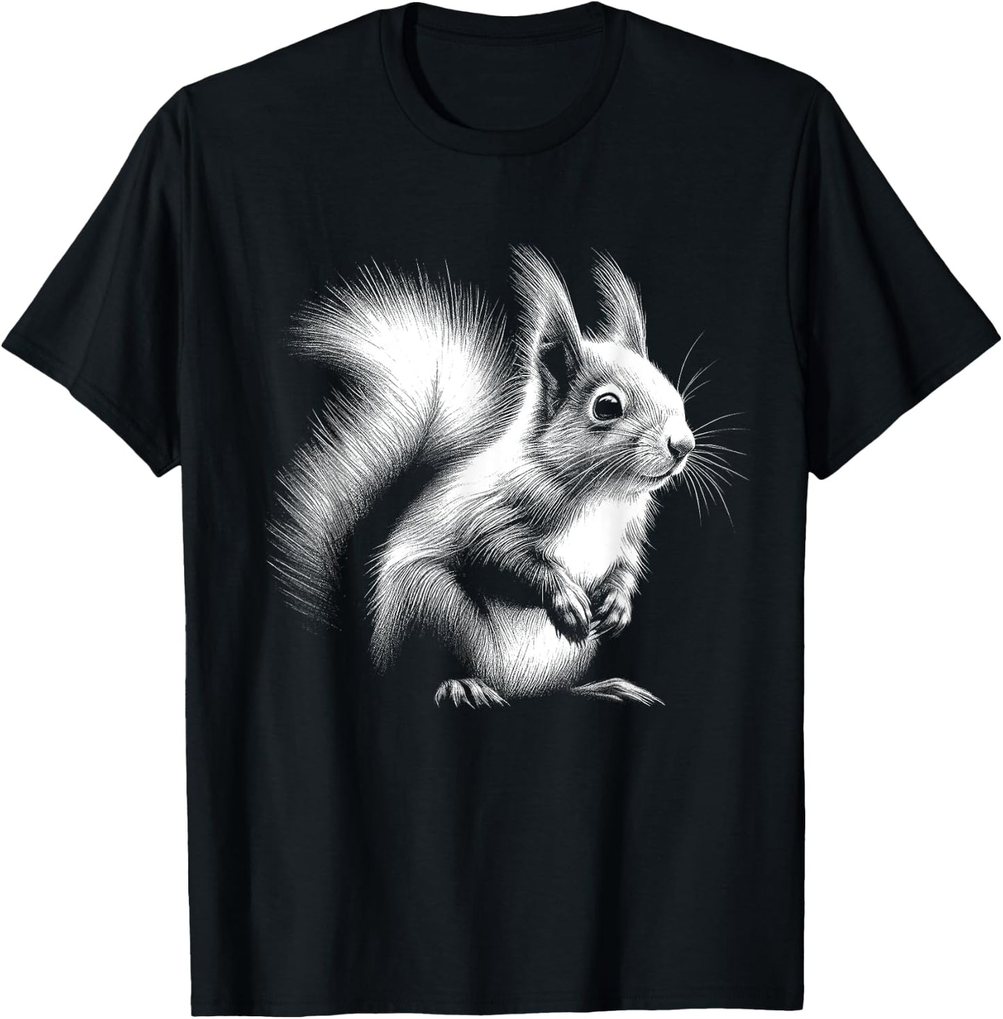Squirrel Lover Art Design T-Shirt - T-Shirt | Black