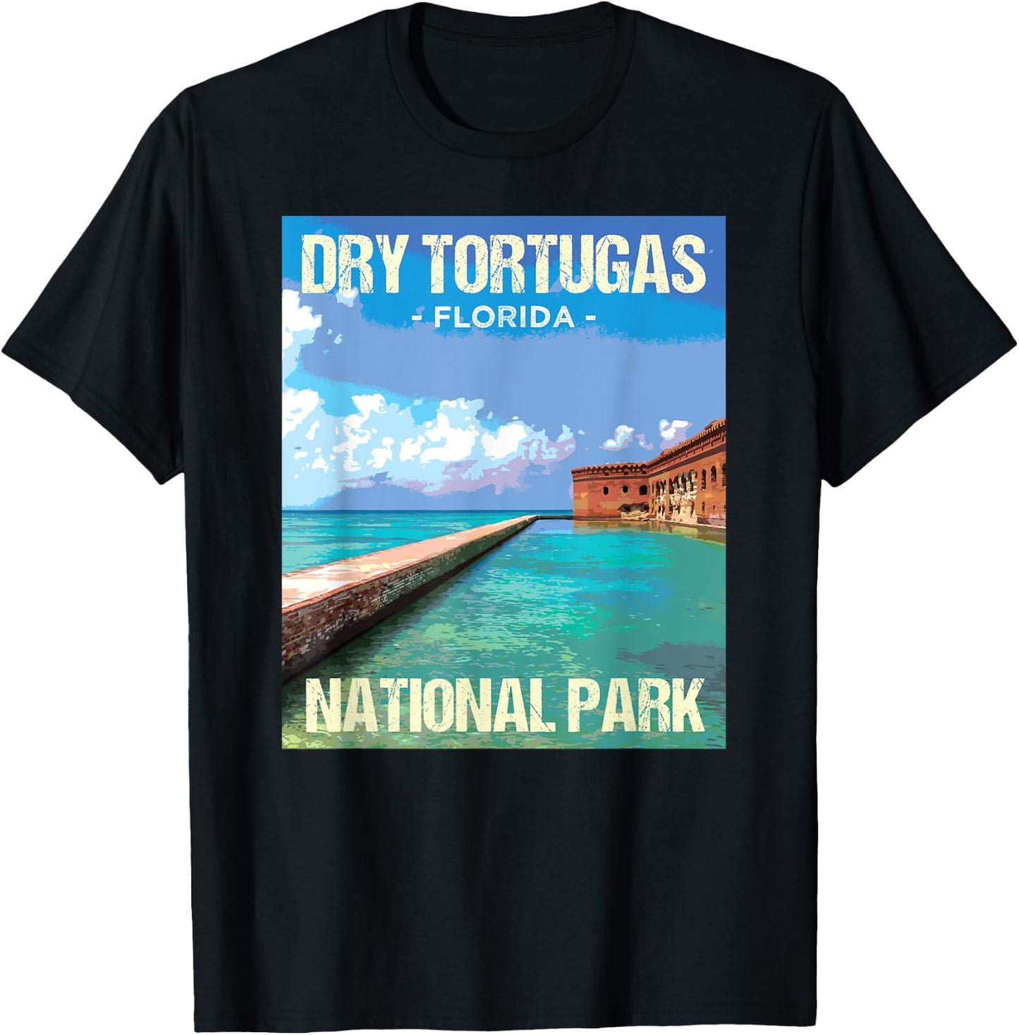 Dry Tortugas National Park Florida Poster Design T-Shirt - T-Shirt | Black
