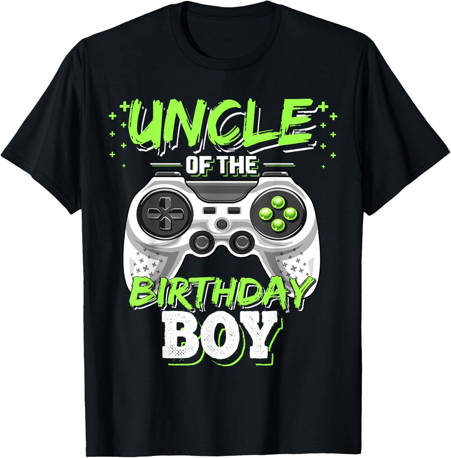 Uncle of the Birthday Boy Matching Video Game Birthday Gift T-Shirt - T-Shirt | Black