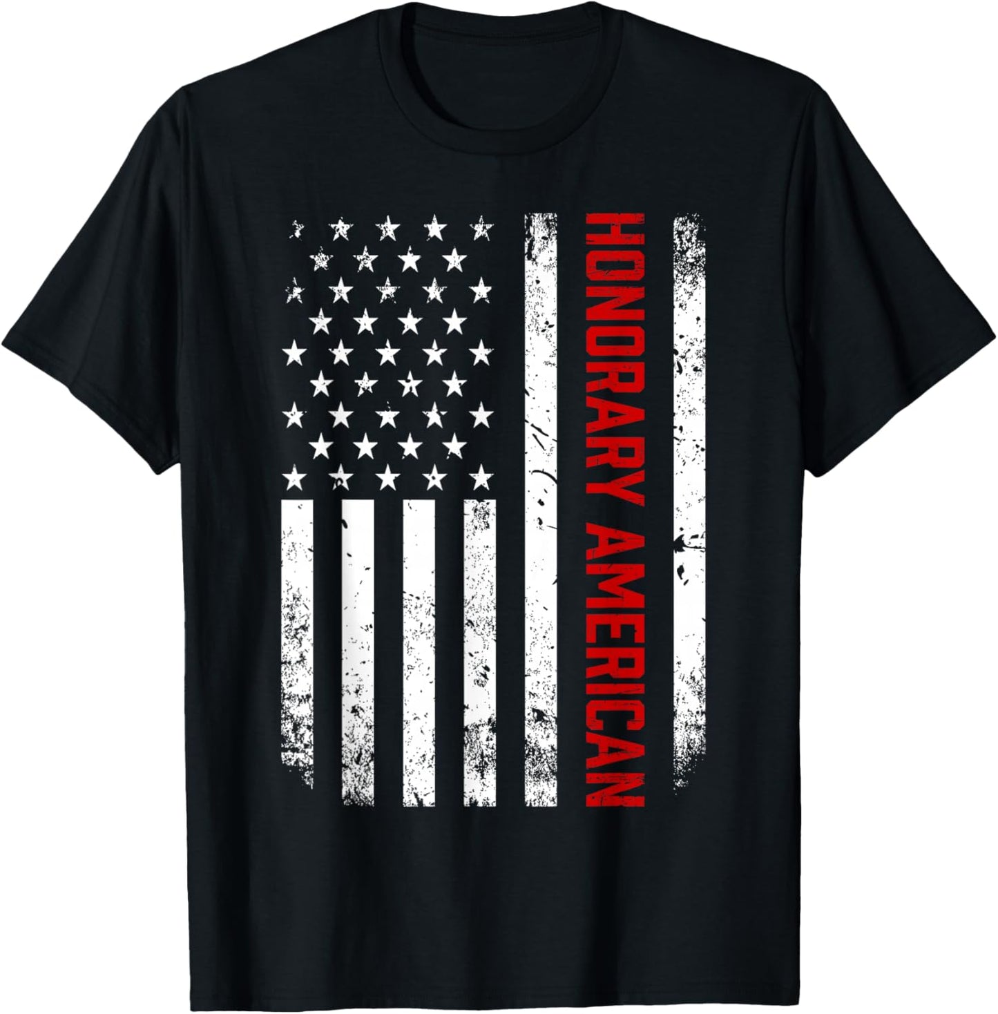 Honorary American US Flag 4th Of July American By Marriage T-Shirt - T-Shirt | Black
