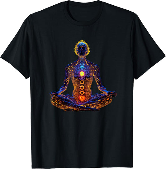 Energy Chakra Yoga Meditation Spiritual T-Shirt - T-Shirt | Black