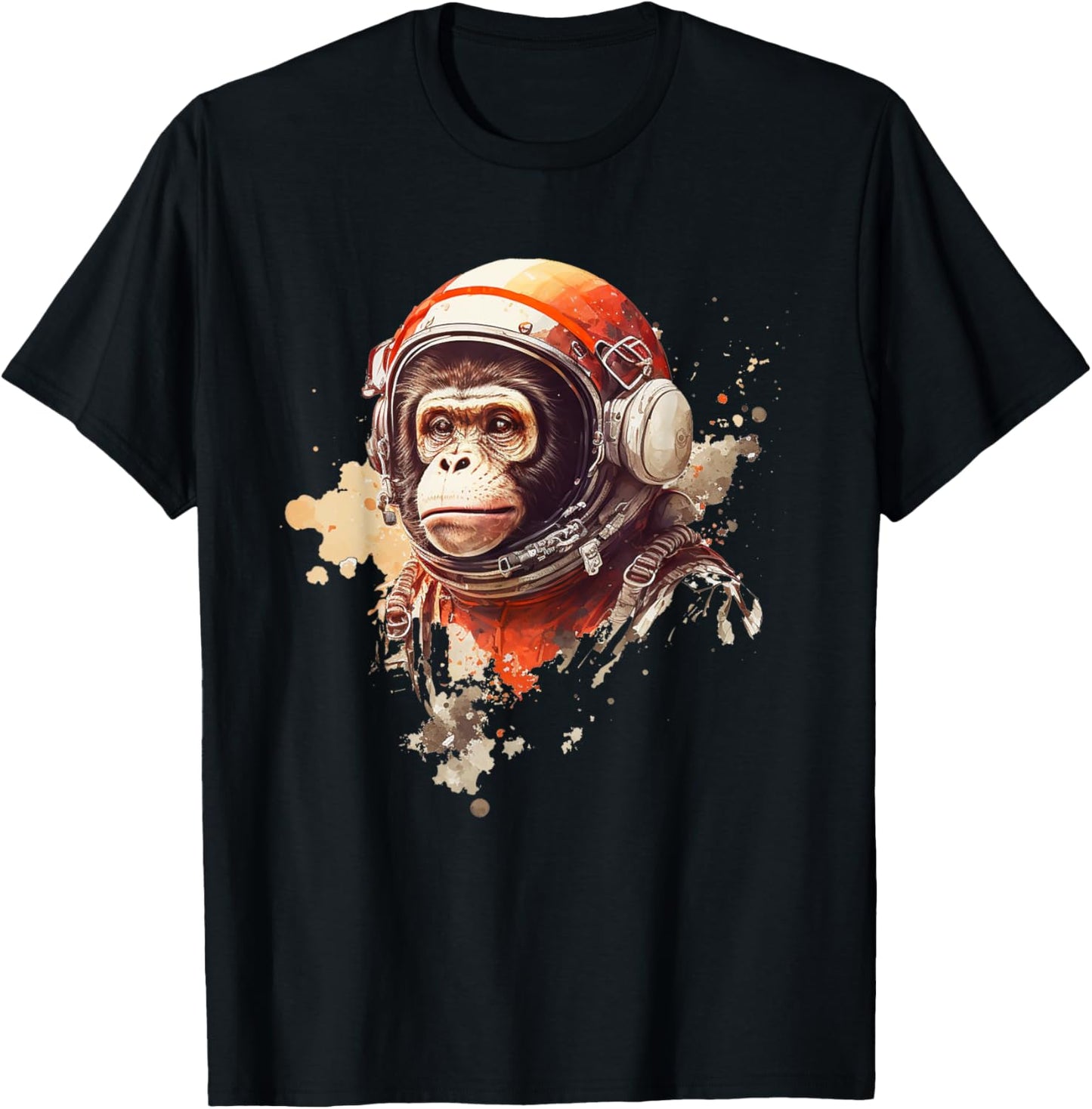 Space Vintage Travel Astronaut Monkey Astronaut T-Shirt - T-Shirt | Black
