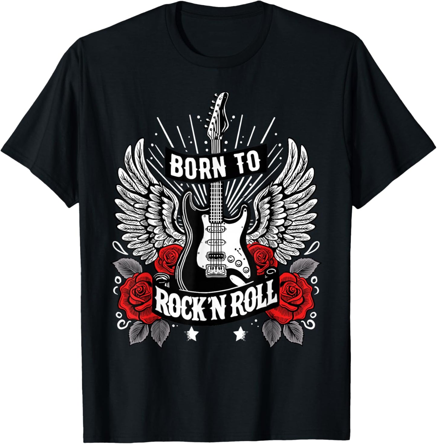 Born To Rock Lets Rock Vintage-Retro-Rock&Roll-Rockkonzert T-Shirt - T-Shirt | Black