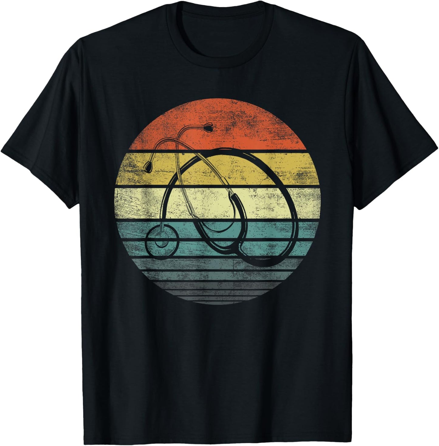 Funny Nurse Gifts Retro Vintage Doctor Stethoscope Nursing T-Shirt - T-Shirt | Black