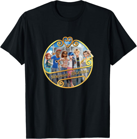 Miraculous Ladybug and Cat Noir The Movie Stronger Together T-Shirt - T-Shirt | Black