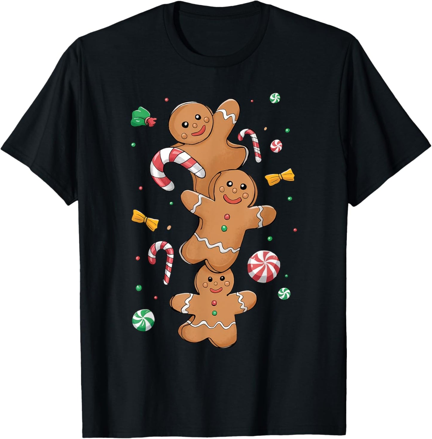Xmas Christmas Gingerbread T-Shirt - T-Shirt | Black