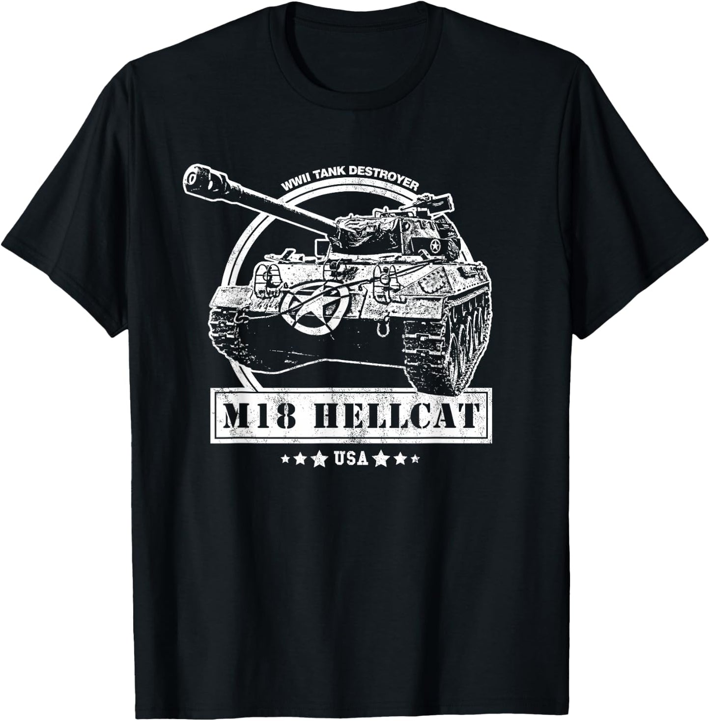 M18 Hellcat WW2 Tank Men Women Girls Kids T-Shirt - T-Shirt | Black