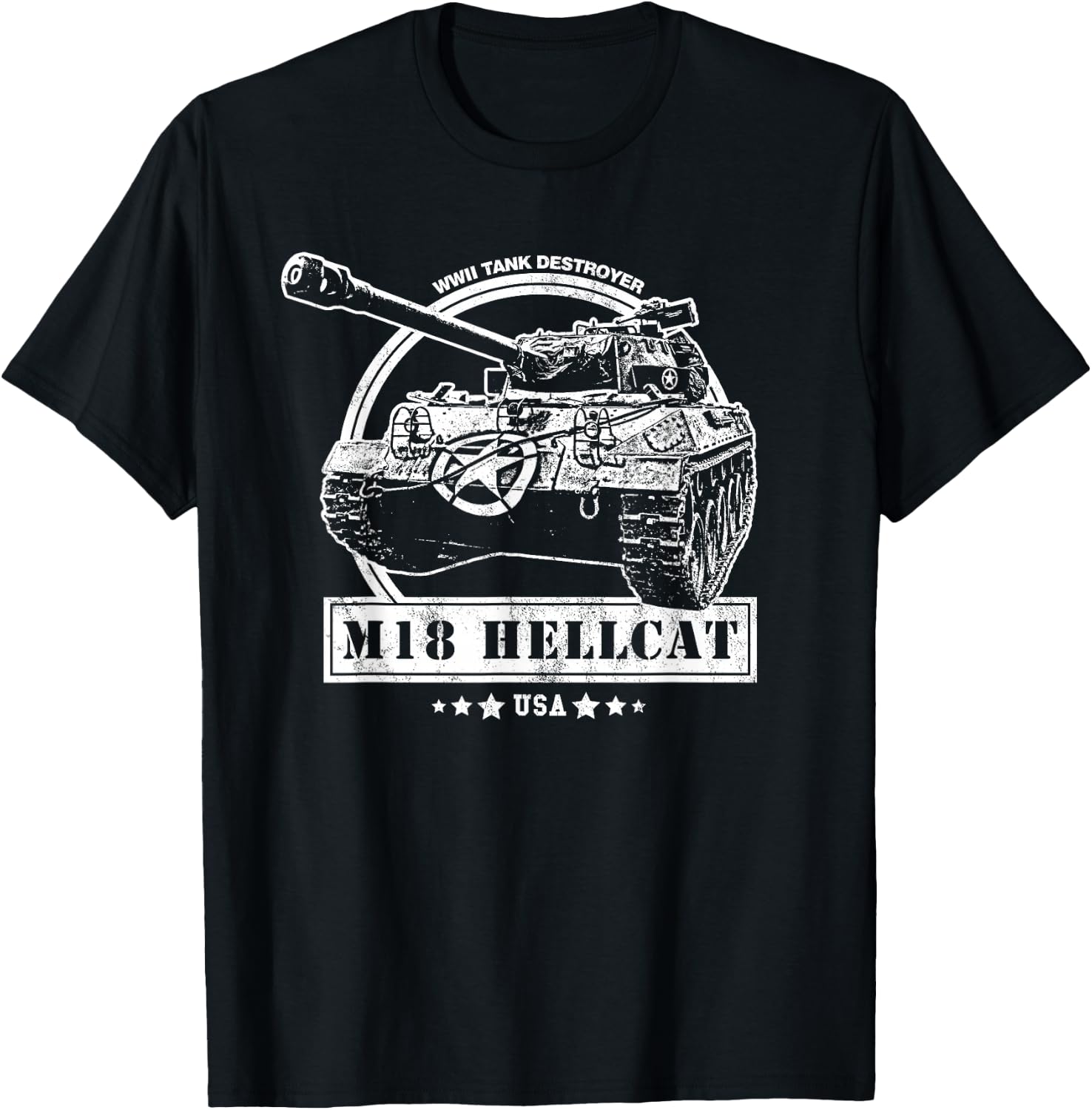 M18 Hellcat WW2 Tank Men Women Girls Kids T-Shirt - T-Shirt | Black