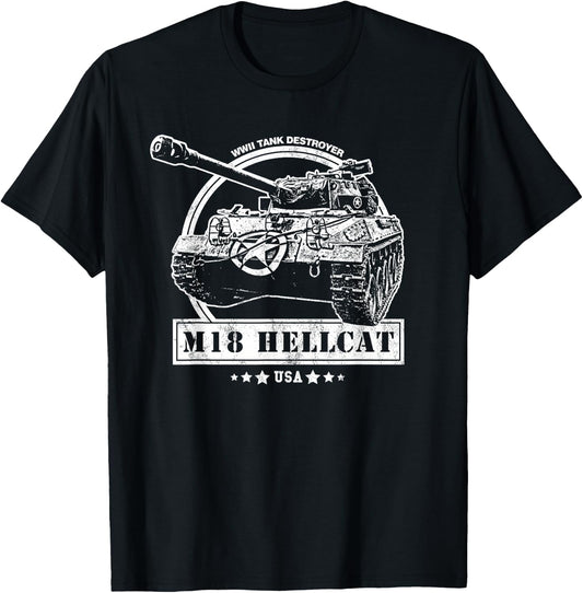 M18 Hellcat WW2 Tank Men Women Girls Kids T-Shirt - T-Shirt | Black