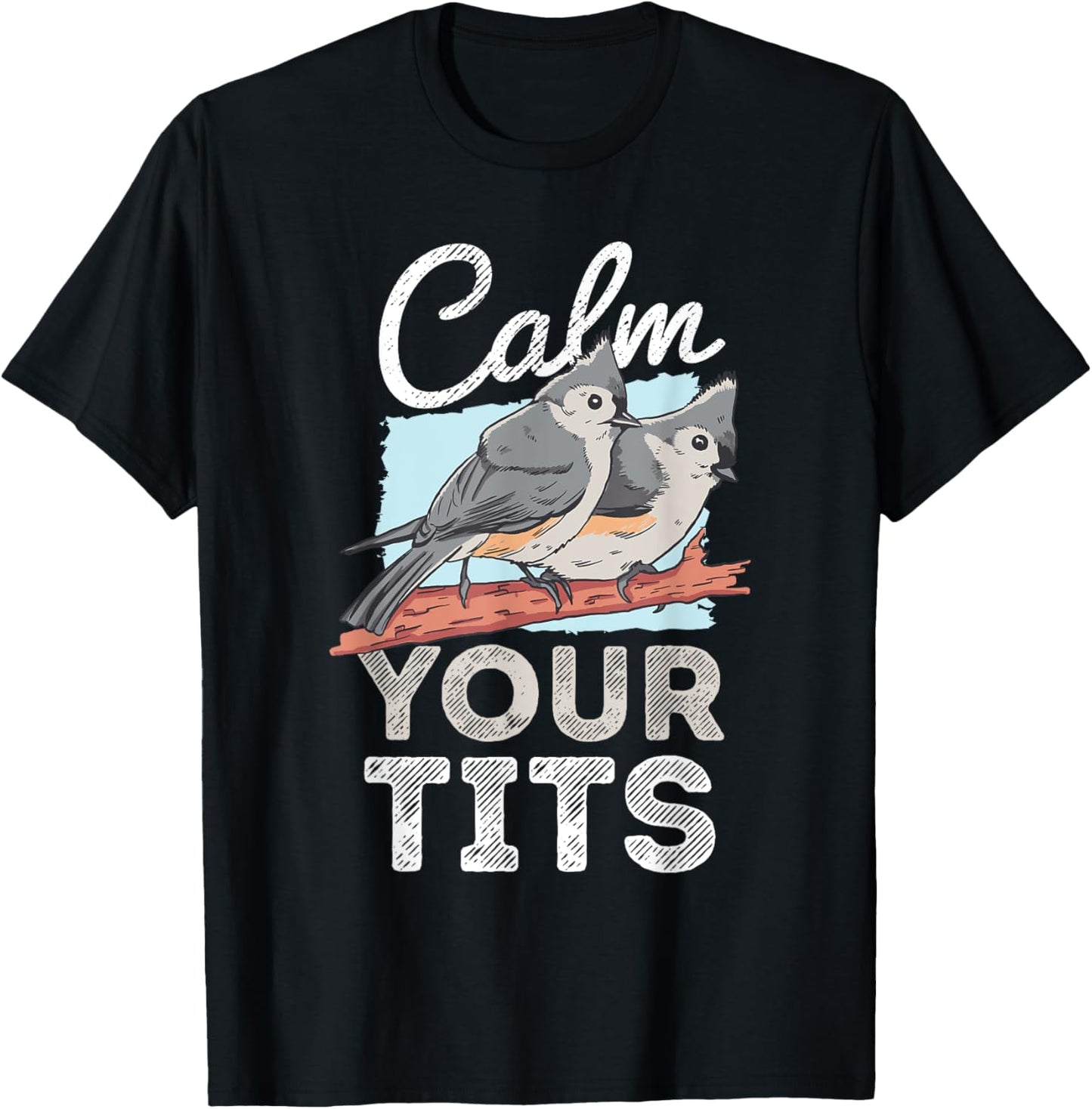 Funny Tufted Titmouse Bird Gift T-Shirt - T-Shirt | Black