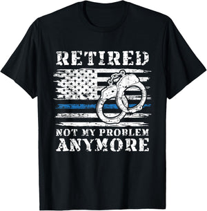 Retired Police Officer Retirement Gift Funny Police T-Shirt - T-Shirt | Black