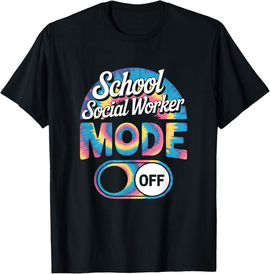 Tie Dye Last Day of School Social Worker Appreciation T-Shirt - T-Shirt | Black