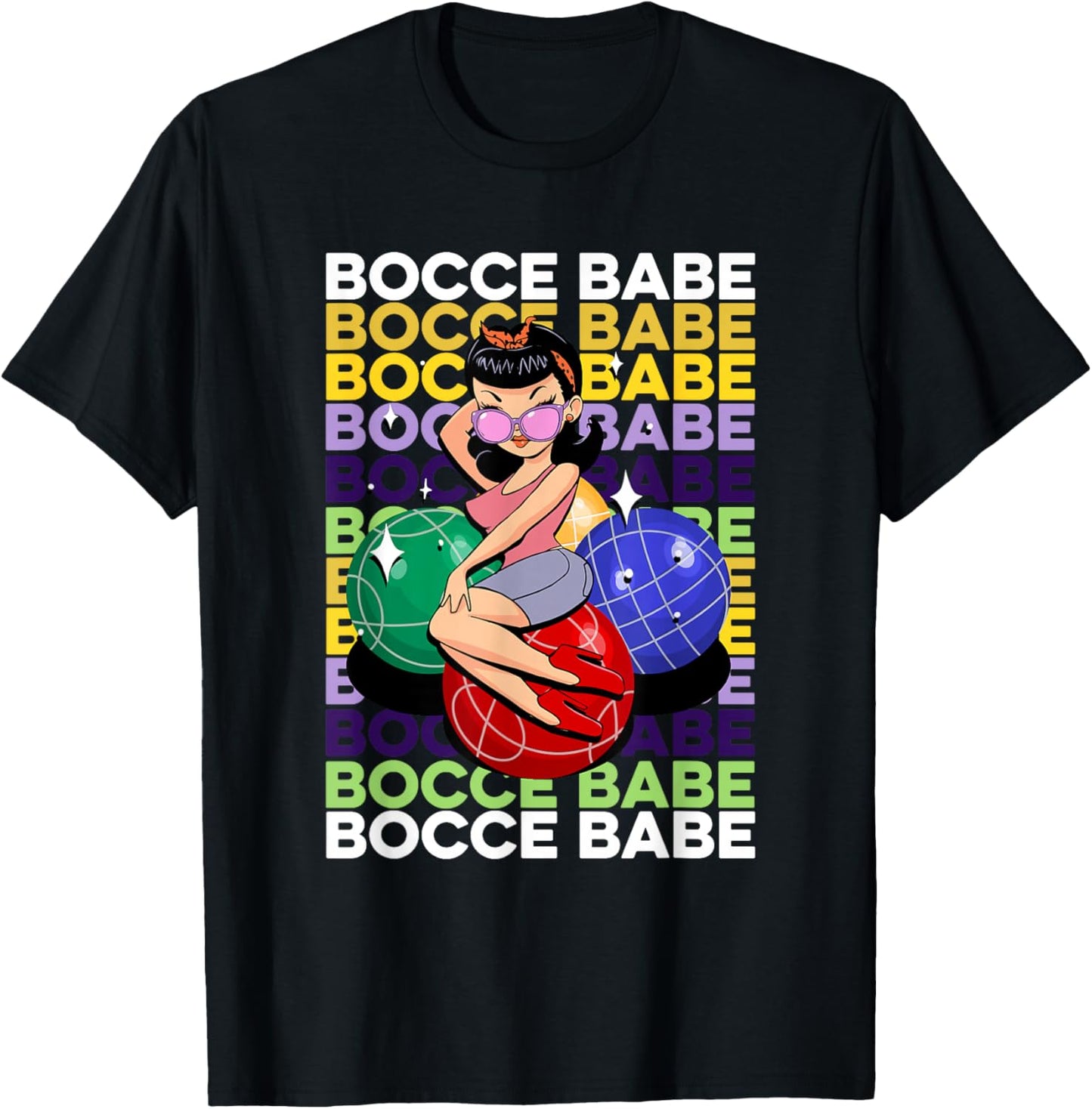 Bocce Babe Bocce Ball Boules Sports Petangue Boccie Bocci T-Shirt - T-Shirt | Black