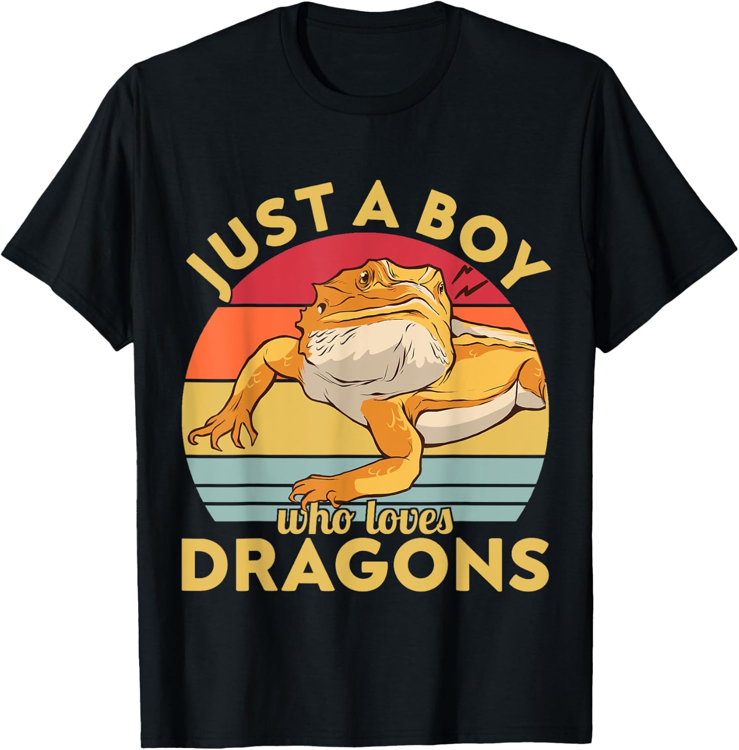 Just a Boy who loves Bearded Dragons T-Shirt - T-Shirt | Black