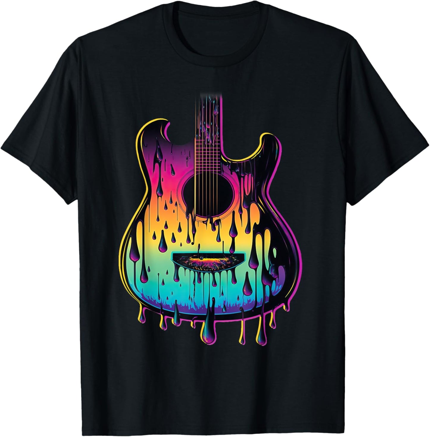 Guitar Graphic Music Lover - Acoustic Guitar Player Musician T-Shirt - T-Shirt | Black