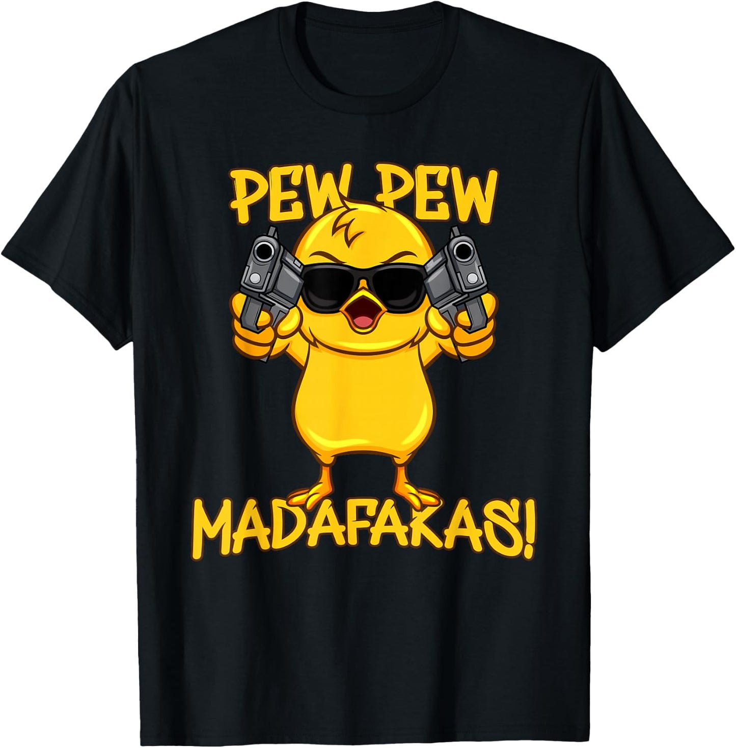Funny Chicken Rooster Gun Farmer Saying T-Shirt - T-Shirt | Black