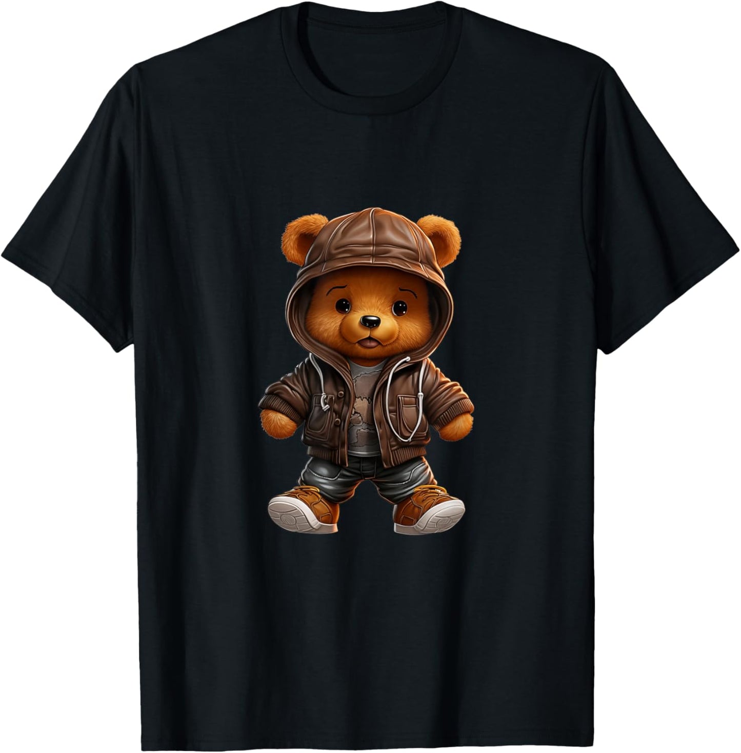 Urban hip hop novelty graphic teddy bear T-Shirt - T-Shirt | Black