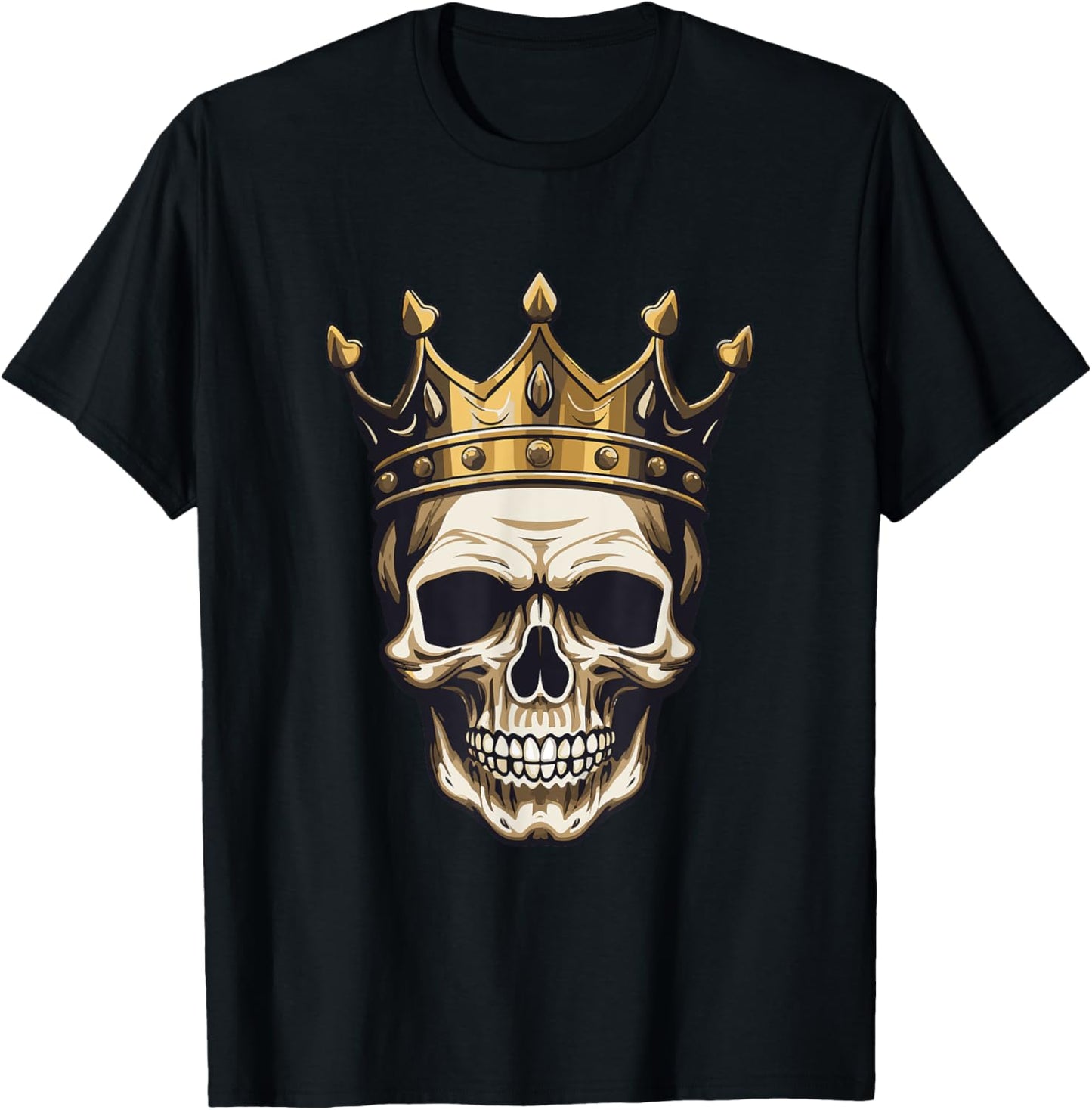 King Skull Crown | Portrait Colorful T-Shirt - T-Shirt | Black