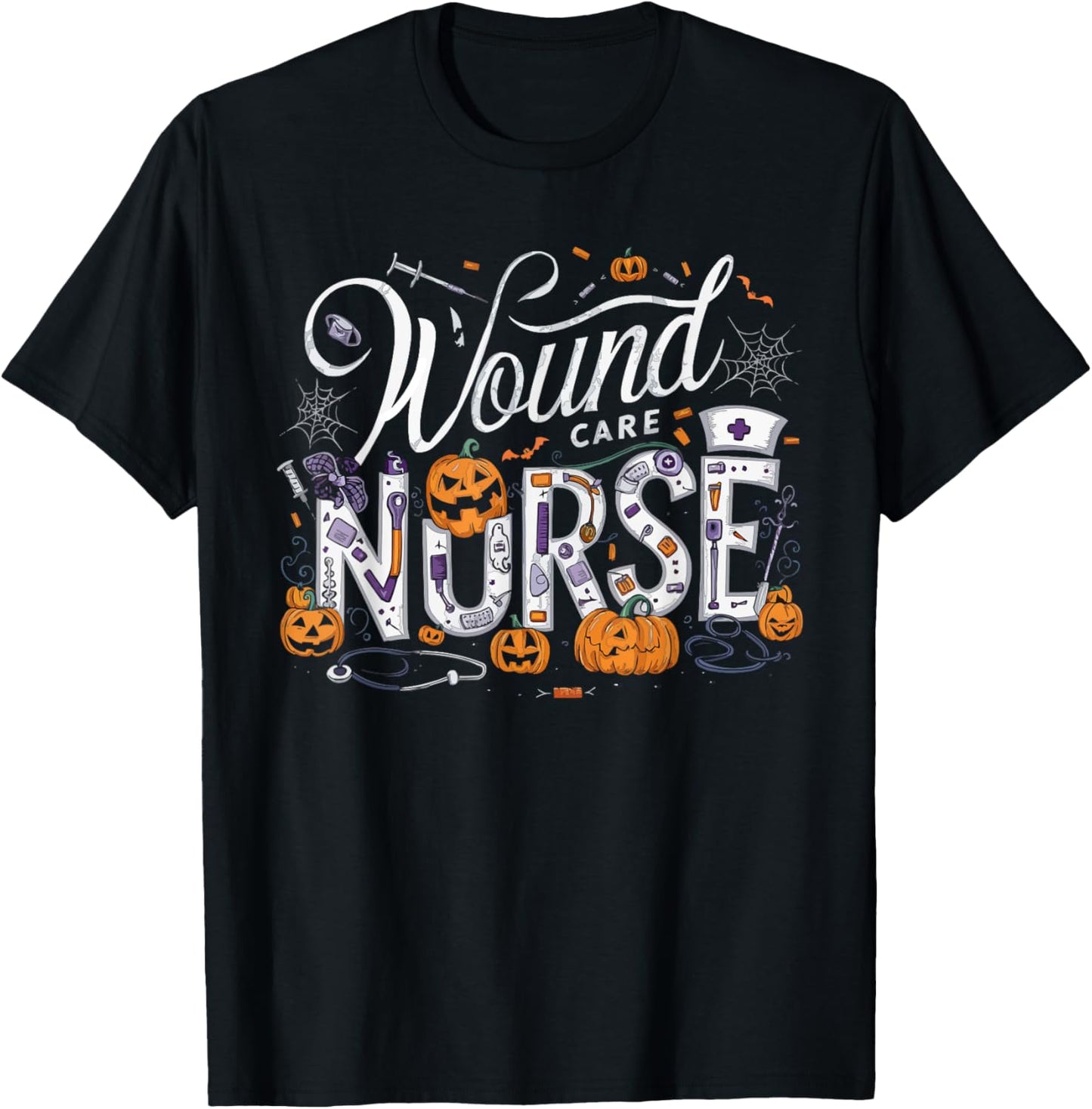Halloween Wound Care Nurse Spooky Nursing Trick Or Treat T-Shirt - T-Shirt | Black