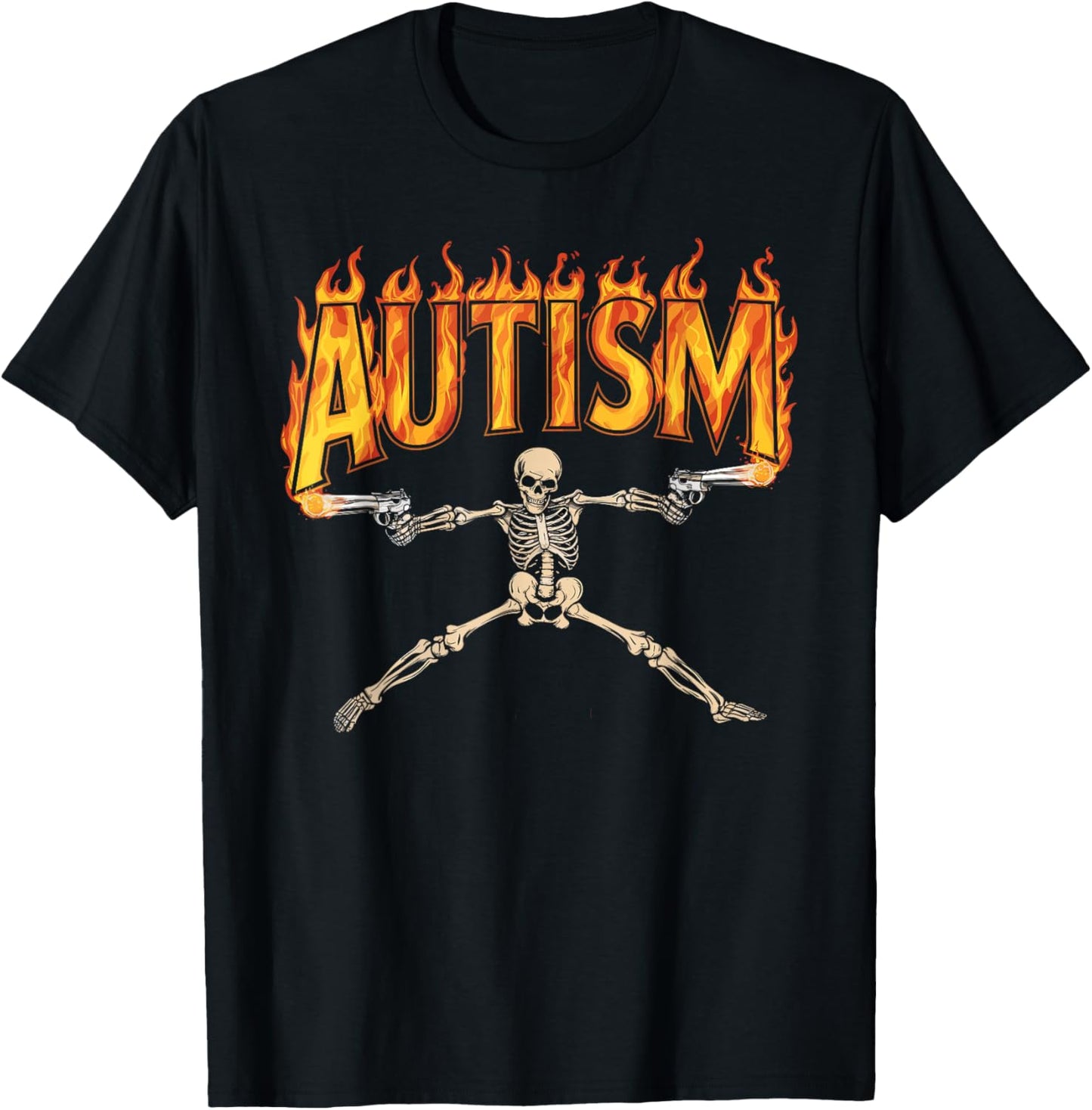 Autism Awareness Autism Skeleton Meme T-Shirt - T-Shirt | Black