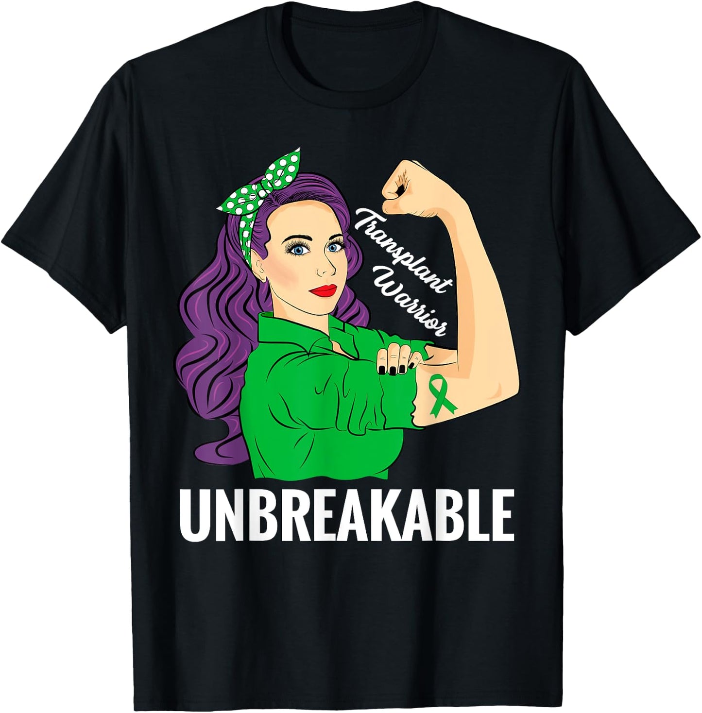 Transplant Warrior Unbreakable Organ Donor Awareness T-Shirt - T-Shirt | Black