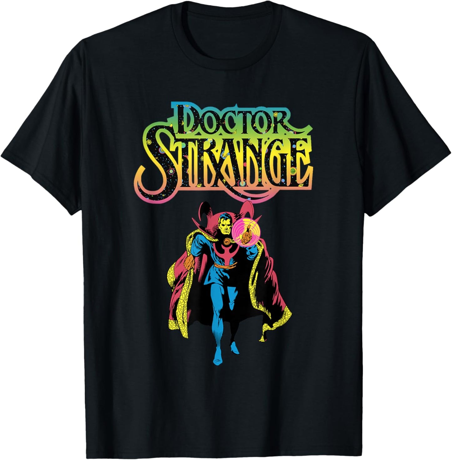 Marvel Comics Retro Classic Dr. Strange Colorful Title T-Shirt - T-Shirt | Black