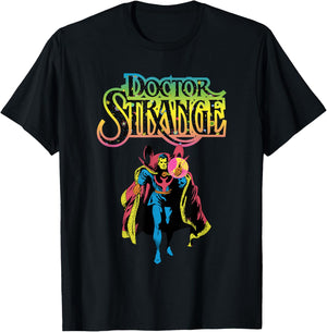 Marvel Comics Retro Classic Dr. Strange Colorful Title T-Shirt - T-Shirt | Black