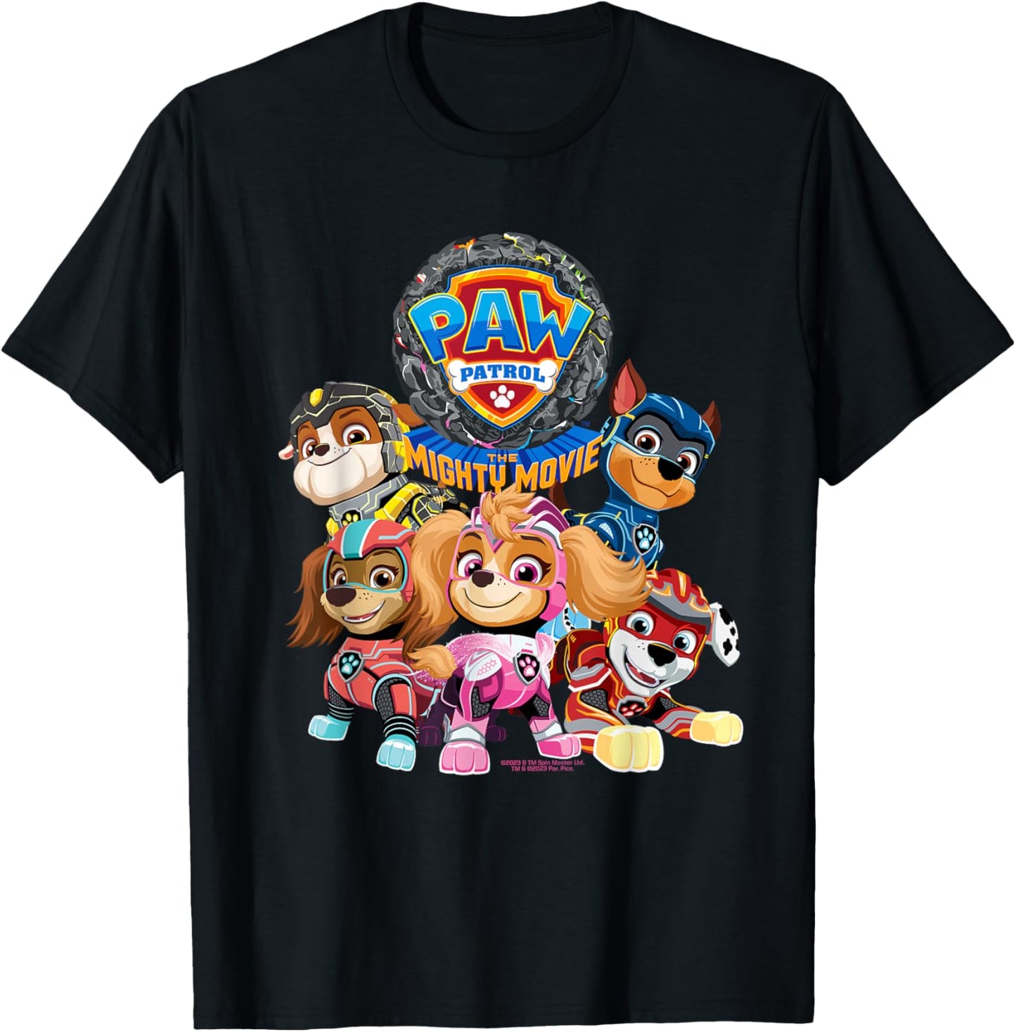 PAW Patrol: The Mighty Movie Group T-Shirt - T-Shirt | Black