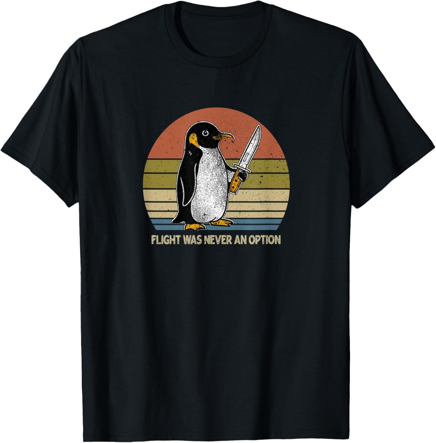 Penguin Flight was Never an Option Funny Dark Humor T-Shirt - T-Shirt | Black