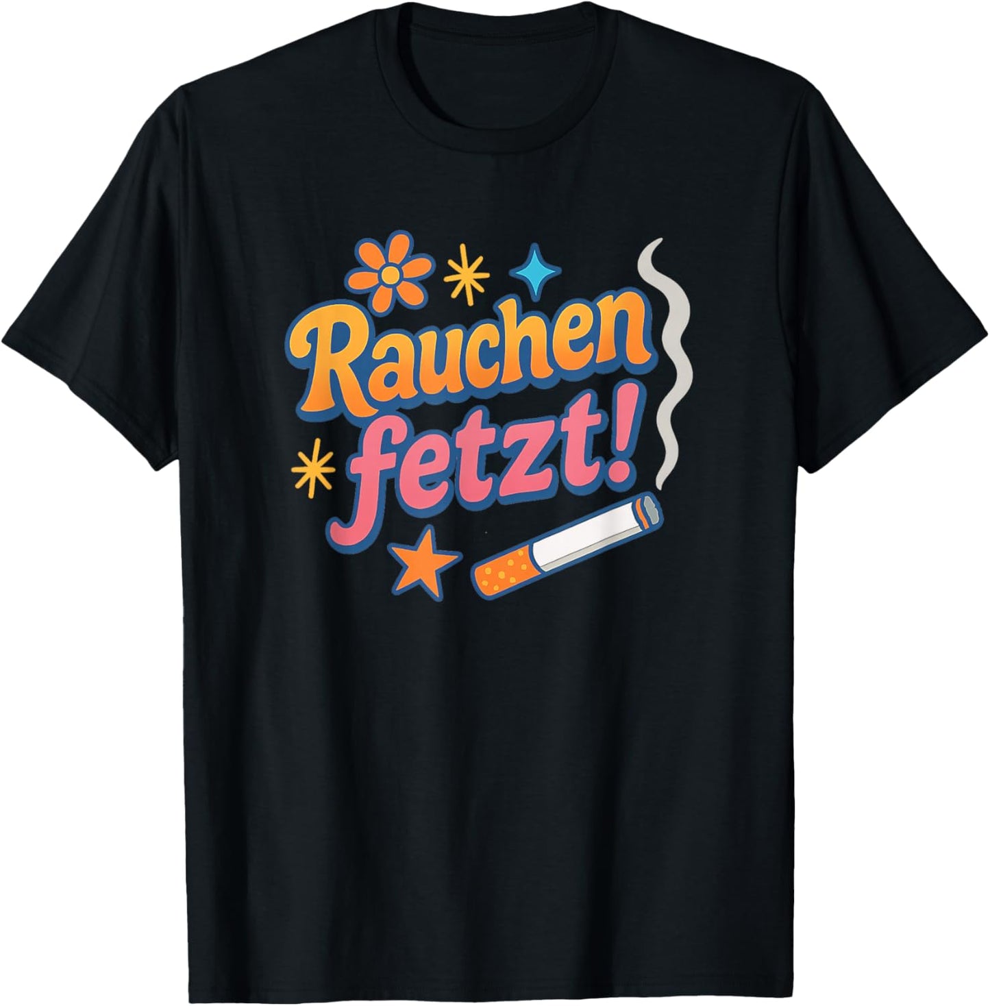 Rauchen fetzt! – Lustiges Retro Pop-Art - Witziges Geschenk T-Shirt - T-Shirt | Black