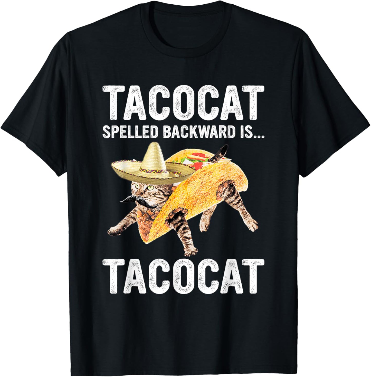 Tacocat Spelled Backward is... Tacocat for Tacos&Cat Lovers T-Shirt - T-Shirt | Black