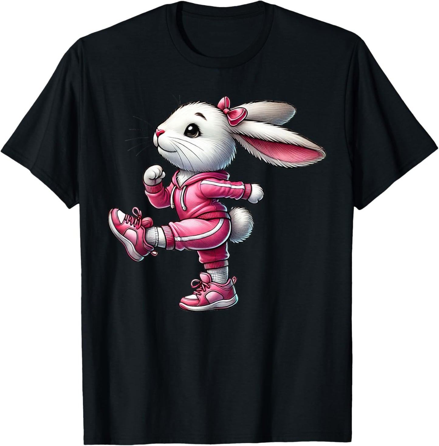 Easter Bunny Exercising Gym Fitness Workout Training T-Shirt - T-Shirt | Black